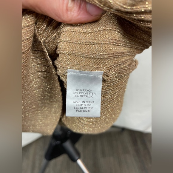 Blue Orchid Gold Ribbed Blouson Long Sleeve Dress Size Large NWT - Picture 8 of 10